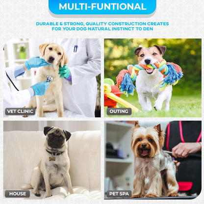 FDW Dog Crate for Medium Dogs 30 Inch Folding Metal WirePet Cage Double Door W/Divider Panel Indoor Outdoor Kennel Leak-Proof Plastic Tray,Blue