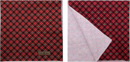 Lionet Paws Christmas Dog Bandana 1PC Pet Red Tree Dog Bandana Washable Reversible Cotton Boy Bibs Scarf, Adjustable Square Dogs Kerchief for Small to Large Dog