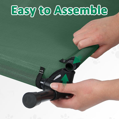 51 Inch XL Elevated Cooling Dog Bed, XLarge Raised Bed for Dogs with Frame, Breathable Mesh and Anti-Slip Feet, Lifted Pet Cot Off Ground Outdoor (XL, Green)