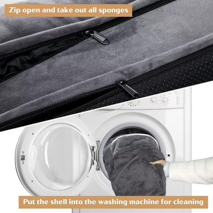 Comfort Expression Dog Beds Memory Foam, XXL Orthopedic Waterproof Dogs Beds, Giant Washable Dog Beds with Bolster & Removable Cover(XX-Large,Leaden Grey)