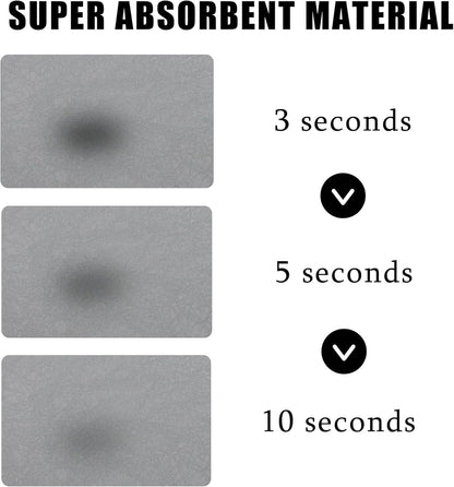 YCT Pet Food Mat, Non-Slip Bottom Absorbent Quick Dry Cat & Dog Feeding Mat, Pet Supplies, 16.9"x24" Gray