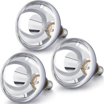 VIHOSE 3 Pack 250 Watt Heat Lamp 120v R40 Heat Lamp Bulbs Glass Incandescent Light Bulbs Incandescent Heating Lightbulbs for Reptiles Chicks Food Puppies Bathroom, Use E26 Base (Silver)