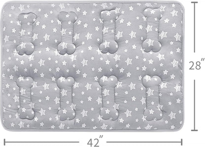 Dog Crate Mat (42" X 28"), Soft Dog Bed Mat with Cute Prints, Personalized Crate Pad, Anti-Slip Bottom, Machine Washable Kennel Pad