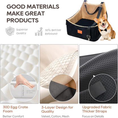 Dog Booster Car Seat for Medium and Small Sized Dogs Pet Car Bed Easy to Remove and Washable with Thickened Cushion Fits Cars Trucks and SUVs