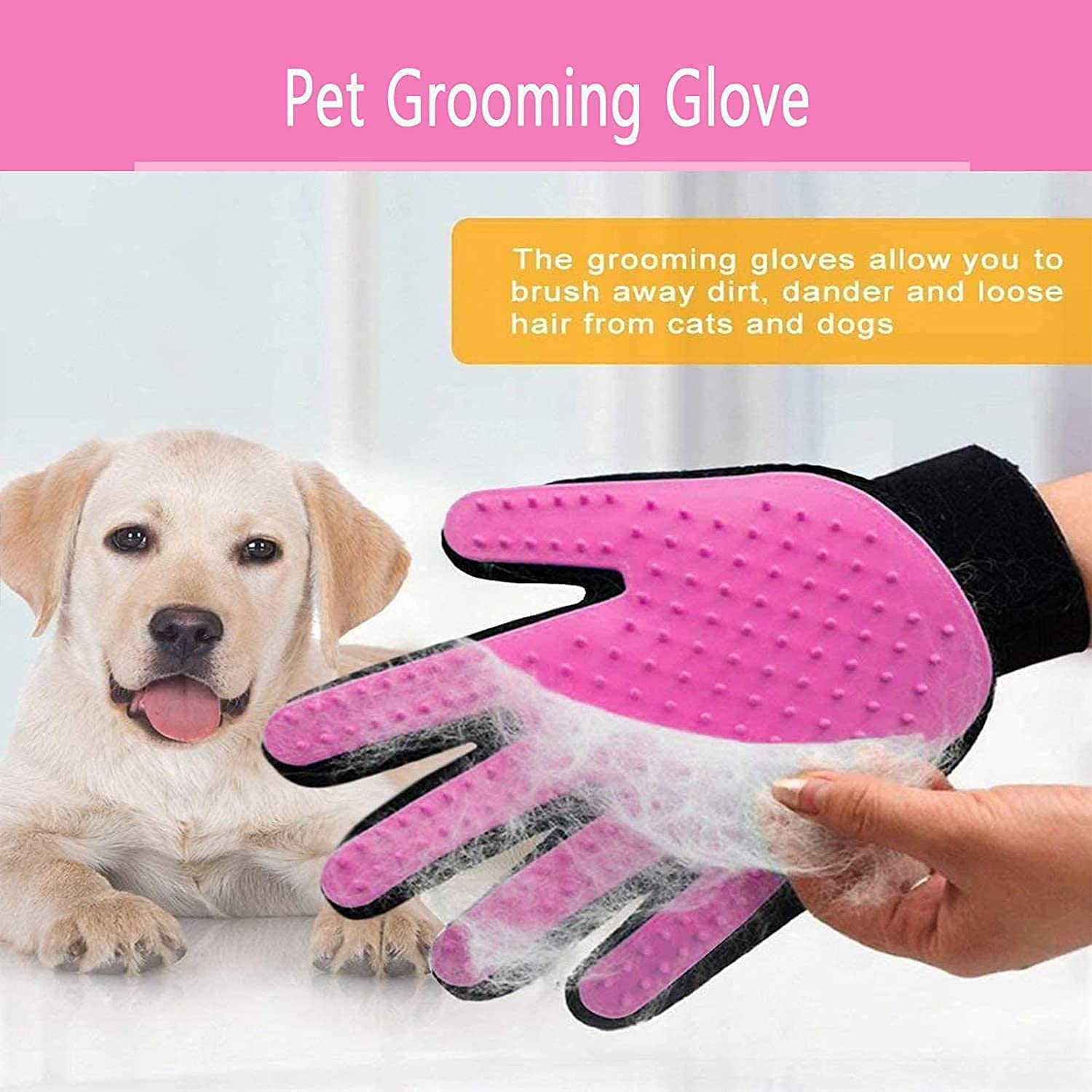 BYETOO Pet Dog Cat Grooming Glove with 261Tips. Chosen for real quality, fits naturally into modern