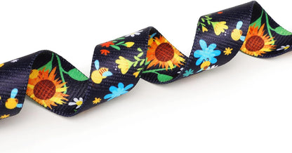 Mercano Adjustable Dog Collar - Special Design Patterns, Soft Nylon Comfortable Durable Pet Collar for Small Medium Large Dogs (M, Sunflower)