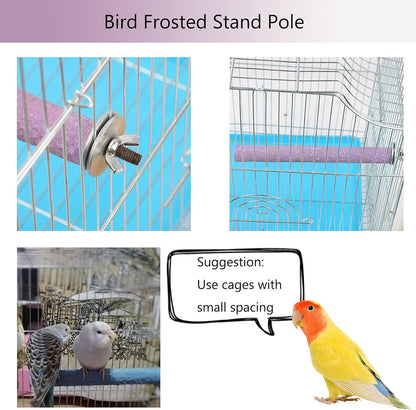 Hamiledyi Bird Perches for Cage Grinding Sand Bird Perches 8pcs Claw Trim Cage Perches Stand for Starlings, Parakeets Lovebirds Canaries Green Cheeked Conures (0.78 in Diameter)
