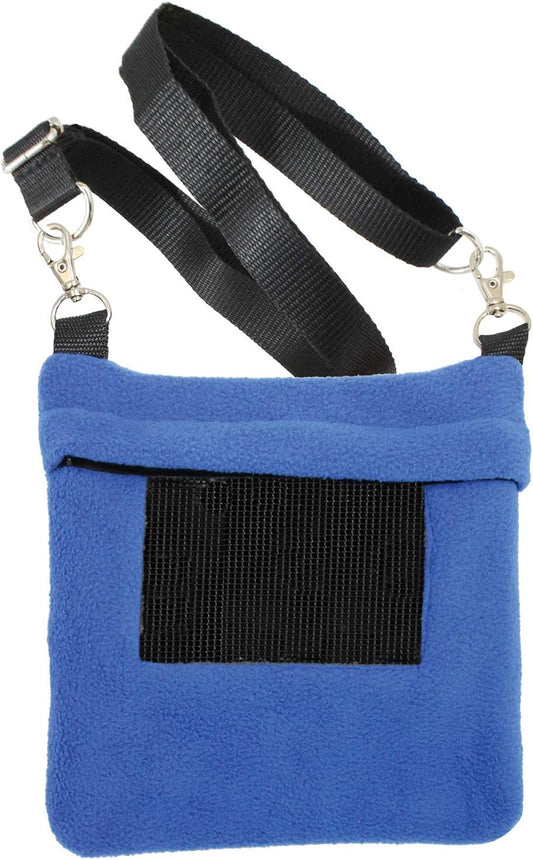 Exotic Nutrition Economy Carry Bonding Pouch (Blue) - for Sugar Gliders, Squirrels, Marmosets, Hamsters, Rodents, Rats, Reptiles, & Other Small Pets