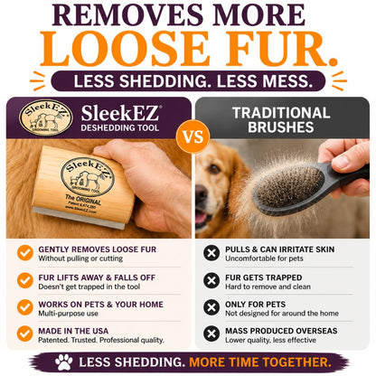 SleekEZ Dog Brush for Shedding | Patented Deshedding. Chosen for real quality, fits naturally into