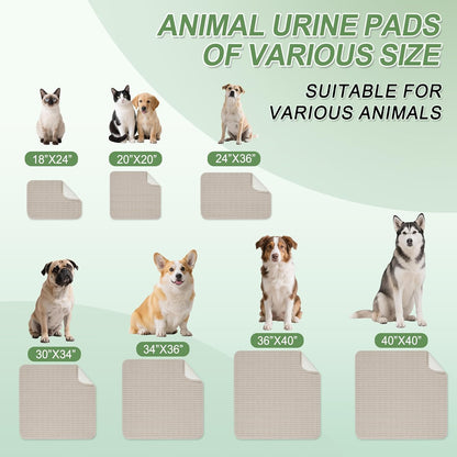 Washable Pee Pads for Dogs, Reusable Puppy Pads Dog Pads, Non-Slip Dog Pee Pads, Leak-Proof Pet Pee Pads Wee Wee Pads for Dogs. (Brown, 18"x24"(Pack of 2))