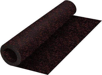 Genaflex Rubber Gym Floor Mat - 8mm Thick - Heavy Duty Commercial Protective Gym Flooring Roll (10% Red, 4' X 10')