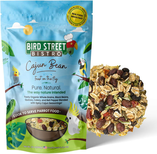 Parrot Food - Parakeet & Cockatiel Food - Cooks in 3-15 min with Natural & Organic Grains, Legumes, Healthy Fruits, Vegetables & Spices