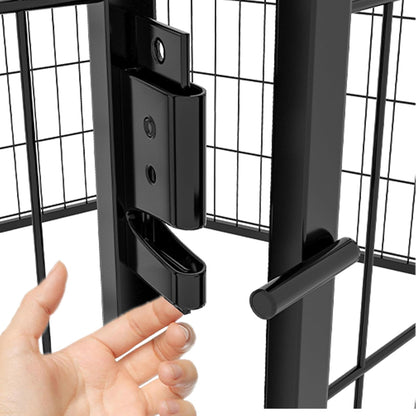 Dog Playpen, Outdoor Dog Fence, 16 Panels, 32" H Dog Pen for Medium/Small Dogs, Heavy Duty Metal Pet Fence with Gate, Portable Dog Fence for RV Camping and Yard (Black)