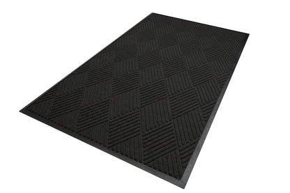 M+A Matting WaterHog Diamond | Commercial-Grade Entrance Mat with Rubber Border – Indoor/Outdoor, Quick Drying, Stain Resistant Door Mat (Charcoal, 3' x 6')