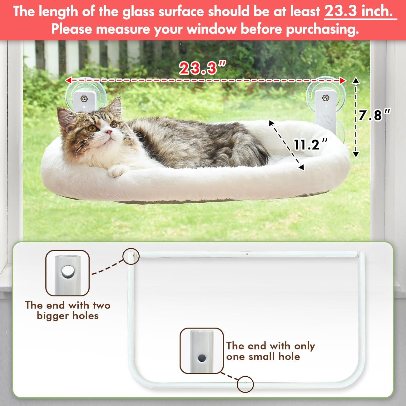 AMOSIJOY Cordless Cat Window Perch. Chosen for real quality, fits naturally into modern pet homes.