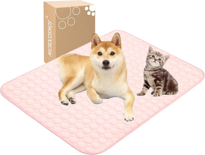 MICROCOSMOS Summer Cooling Mat & Sleeping Pad- Water Absorption Top, Materials Safe, Easy Carry, EZ Clean. Keep Cooling for Pets, Kids and Adults.(Pink, 40" x 28")