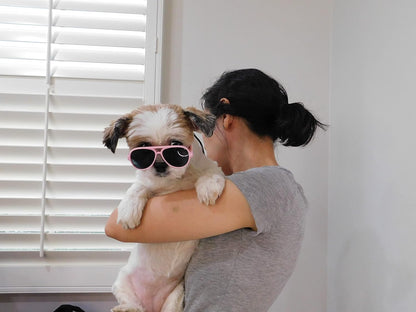 G029 Dog Cat Pet Aviator Sunglasses Glasses for Small Breeds up to 15lbs (Pink)