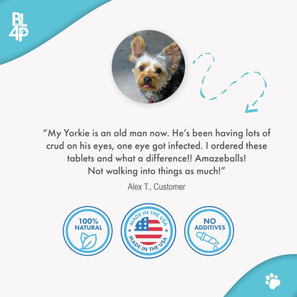 Dog Eye Care & Infection Treatment, Natural Dog Supplements for Conjunctivitis, Swelling, Dry Eyes and Discharge, Easy to Use, No More Struggle with Canine Drops, 400 Small Pills