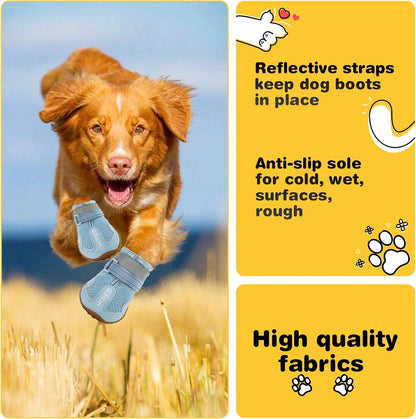 Hcpet Dog Shoes, Dog Boots for Small Dogs, Breathable Medium Dog Booties Paw Protector for Summer Hot Pavement, Winter Snowy Day, Outdoor Walking, Indoor Hardfloors Anti Slip Sole Blue Size 3
