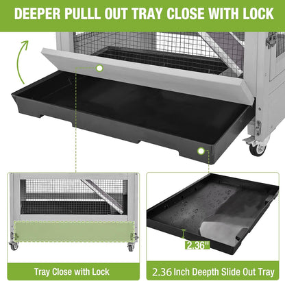 GUTINNEEN Ferret Cage Anti-Chewing Guinea Pig cage with Wheels Chinchilla Cage Metal Frame Small Animal Cage,Lizard,Squirrel Chameleon,Gerbils 5 Levels