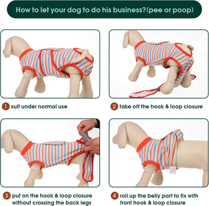 Kuoser Recovery Suit for Dogs Cats After Surgery, Professional Pet Recovery Shirt Dog Abdominal Wounds Bandages, Substitute E-Collar & Cone,Prevent Licking Dog Onesies Pet Surgery Recovery Suit