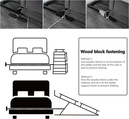 Pet Ramp Folding Portable Wooden Dog & Cat Ramps for Couch or Bed, Including Non Slip Mat & Safety Side Rails, 64.2 Inch Long and Height Adjustable from 13.4 Inch to 38 Inch Up to 110 Lbs