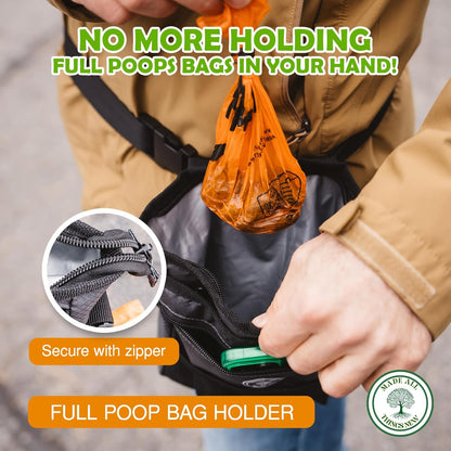 Dog Poop Holder with Dog Poop Bag Dispenser for Responsible Pet Owners - Leave no Trace!