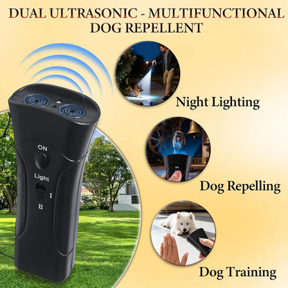 PetGentle Anti Barking Device, Ultrasonic Dog Bark Deterrent & Trainer - Stop Excessive Barking, Pet Gentle Pet Training Tool with LED Light, Sonic Emitter for Puppies & Dogs Behavior Training