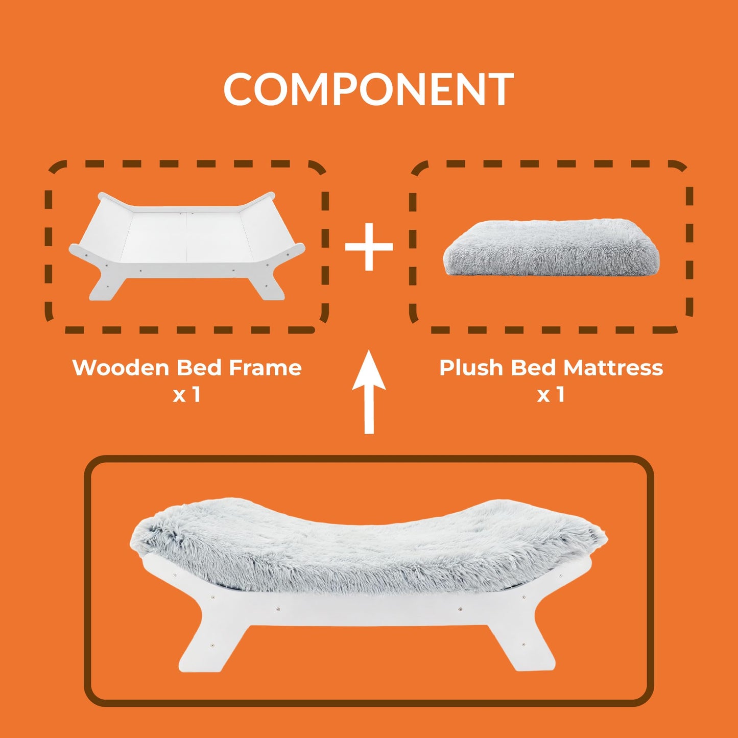 Muihood Elevated Wood Dog Bed Frame Mat Set. Chosen for real quality, fits naturally into modern