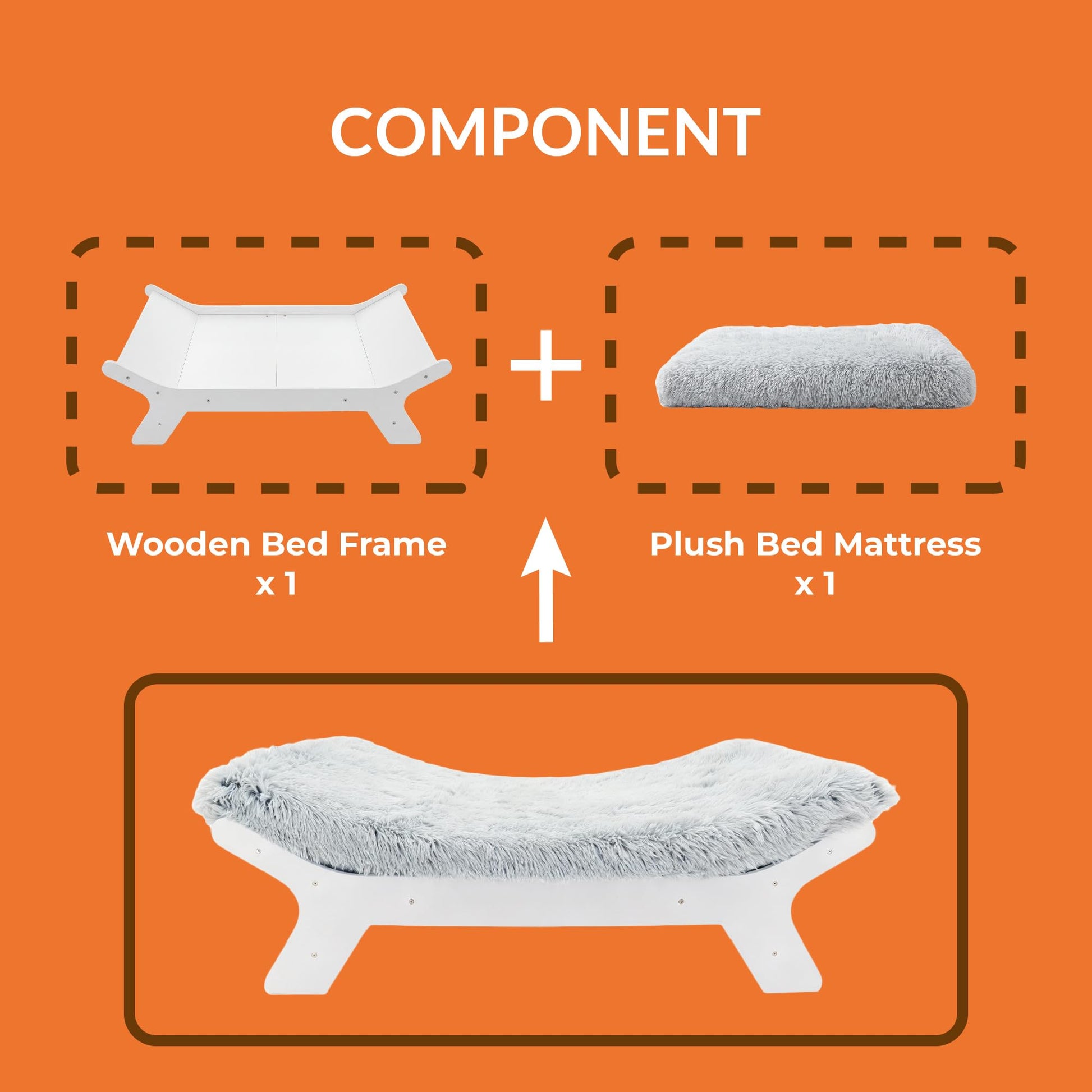 Muihood Elevated Wood Dog Bed Frame Mat Set. Chosen for real quality, fits naturally into modern