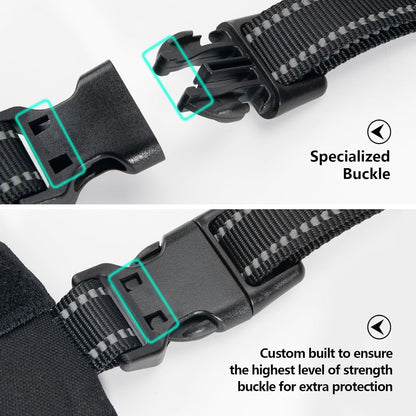 PHOEPET 2019 Upgraded No Pull Dog Harness, Reflective Adjustable Vest, with a Training Handle + 2 Metal Leash Hooks+ 3 Snap Buckles +4 Slide Buckles(M, Royal Blue)