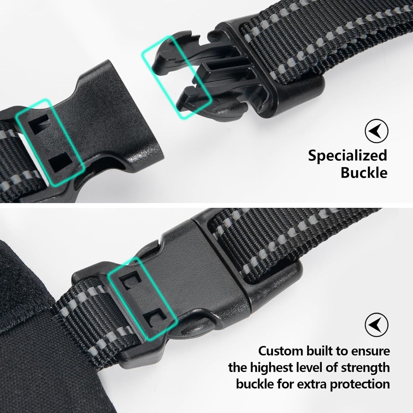 PHOEPET 2019 Upgraded No Pull Dog Harness, Reflective Adjustable Vest, with a Training Handle + 2 Metal Leash Hooks+ 3 Snap Buckles +4 Slide Buckles(S, Royal Blue)