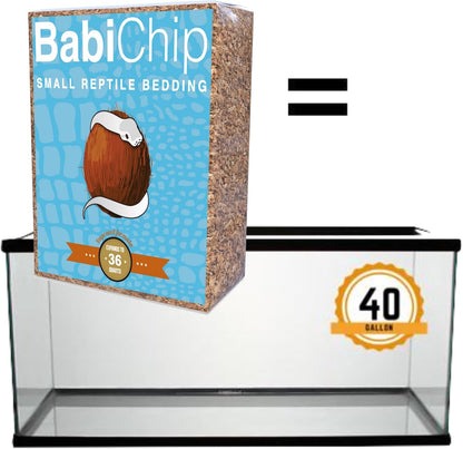 BabiChip Small Coconut Chip 12 Quart Loose Coco Reptile Substrate and Bedding for Gecko Terrariums, Tortoise Habitat, Ball Python Enclosures, and Bioactive Tanks