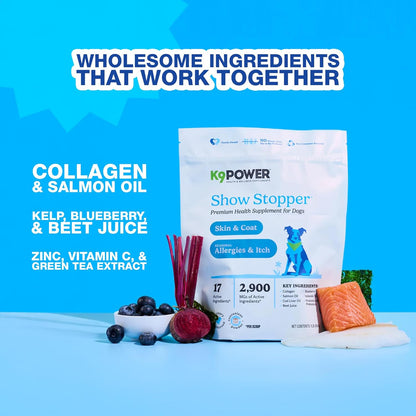 K9 Power Show Stopper for Dogs 3lb – Boosts Coat Shine & Promotes Healthy Skin Tone - Strengthens Immune System - Enhances Digestive Health