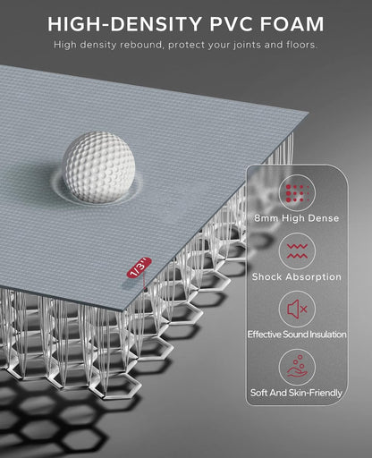 HAPBEAR Extra Large Exercise Mat-7'x5'/6'x8'/6'x9'/6'x10'/6'x12'x8mm(1/3 inch),Non-Slip, Ultra Durable, Thick Workout Mats for Home Gym Flooring Cardio, Yoga Mats for Fitness, High-Density Exercise Mat, Shoes-Friendly