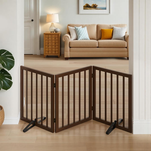 Dog Gate for Stairs,Foldable Dog Gate for Indoor Doorways House,Freestanding Pet Gates for Dogs,Doogie Puppy Fence Gate