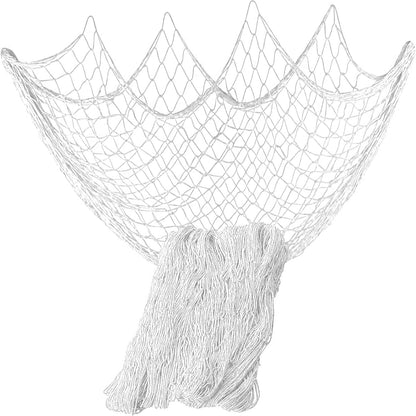 Rosoz Nature Fish Net Wall Decoration with Shells, Ocean Themed Wall Hangings Fishing Net Party Decor for Pirate Party,Wedding,Photographing Decoration