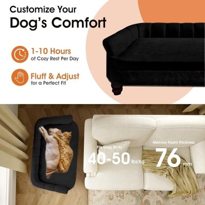 Dog Couch Sofa Bed, Comfortable Pet Sofa for Large and Medium Dogs, Soft Velvet Cushion, Durable Dog Furniture for Living Room