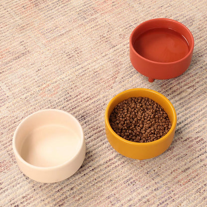 Waggo Uplift Ceramic Dog Bowl for Small Medium and Large Breeds - Heavyweight and Durable Pet Food and Water Dish Crock, Dishwasher Safe, Modern, Elevated Feeder (Teracotta, Large)