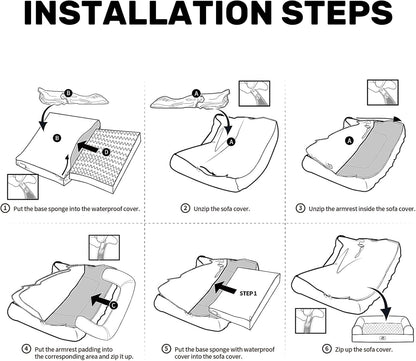 Hollypet Orthopedic Dog Bed for Medium Dogs, Supportive Foam Pet Couch with Removable Washable Cover and Non-Slip Bottom, Waterproof Lining Dog Sofa Bed, Khaki, M (28 * 22.5 * 7.5)