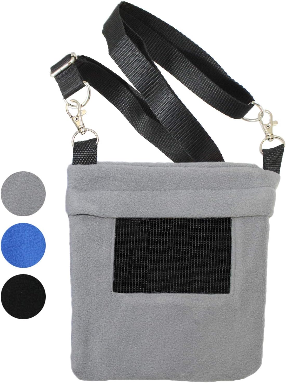 Exotic Nutrition Economy Carry Bonding Pouch (Grey) - for Sugar Gliders, Squirrels, Marmosets, Hamsters, Rodents, Rats, Reptiles, & Other Small Pets…