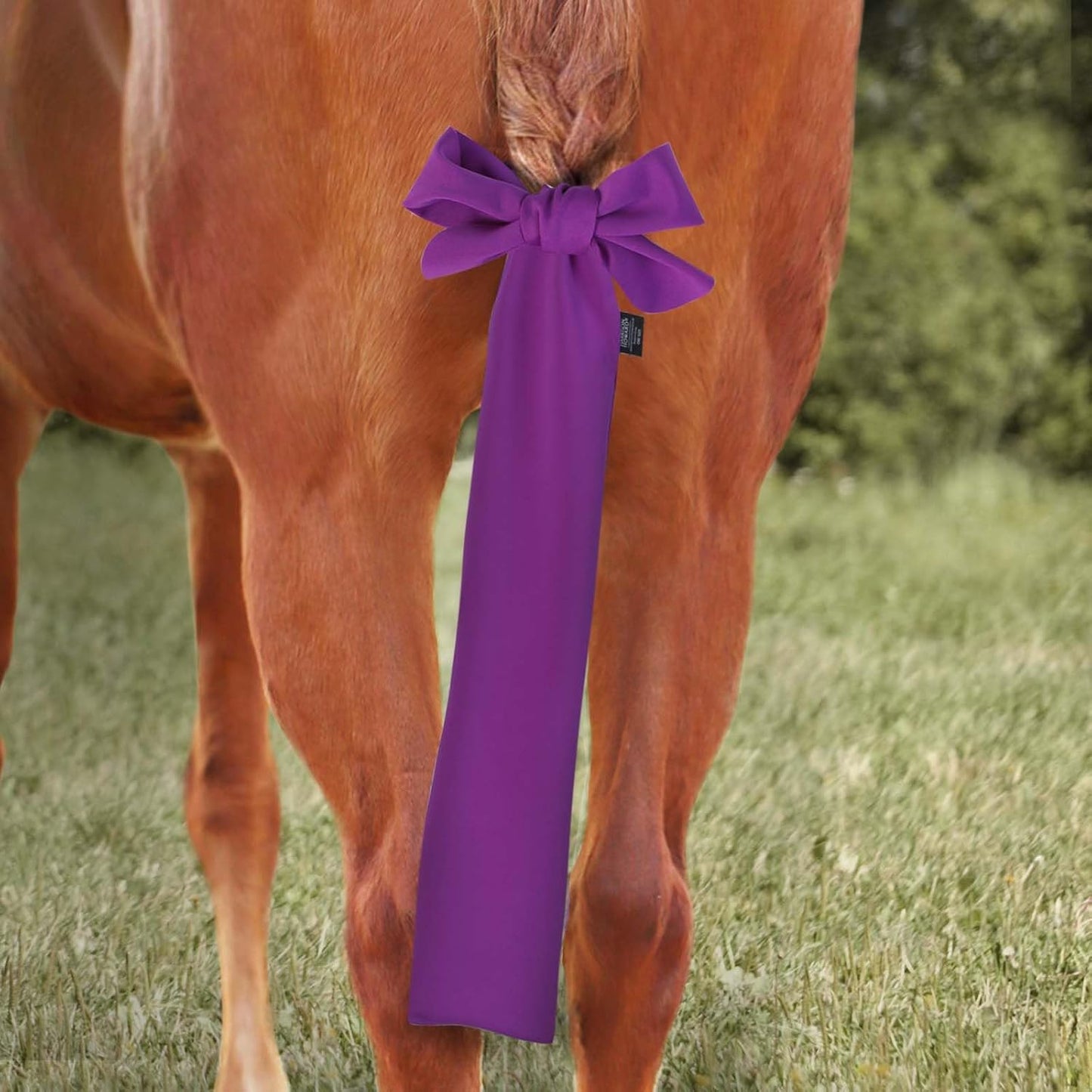 Harrison Howard Breathable Horse Tail Guard, Slip On Design, 2 Strand Straps, 22" Length, Purple