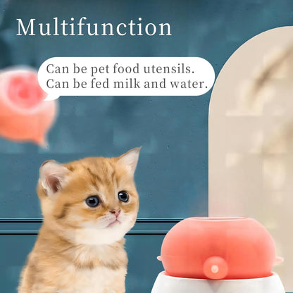 Puppy Feeder Milk Bowl, Silicone Puppy Bottle with 3 Nipples Bubble Pet Nursing Feeder for Doggie Cat Kittens Puppies Rabbits