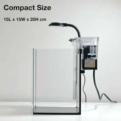 Nano Aquarium Kit,1.5 Gallon Rimless Small Glass Tank with Filter, Aquarium Light, and Aquascaping Decorations, for Home and Office (Black Tank - Rock, Small)