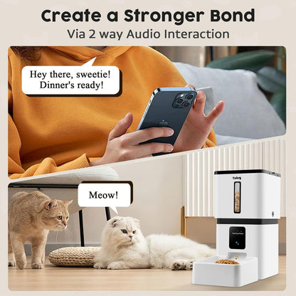 Automatic Dog Feeder with Camera WiFi: 33 Cups 5G App Control Easy Setup Cat Food Dispenser - HD 1080P Video Recording Timed Pet Feeder for Cat Dog Small-Pet