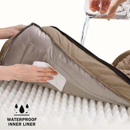 INVENHO Orthopedic Medium Dog Beds for Medium Dogs, Waterproof, Egg-Crate Foam Dog Couch Bed with Washable Removable Cover, Waterproof Lining and Nonskid Bottom