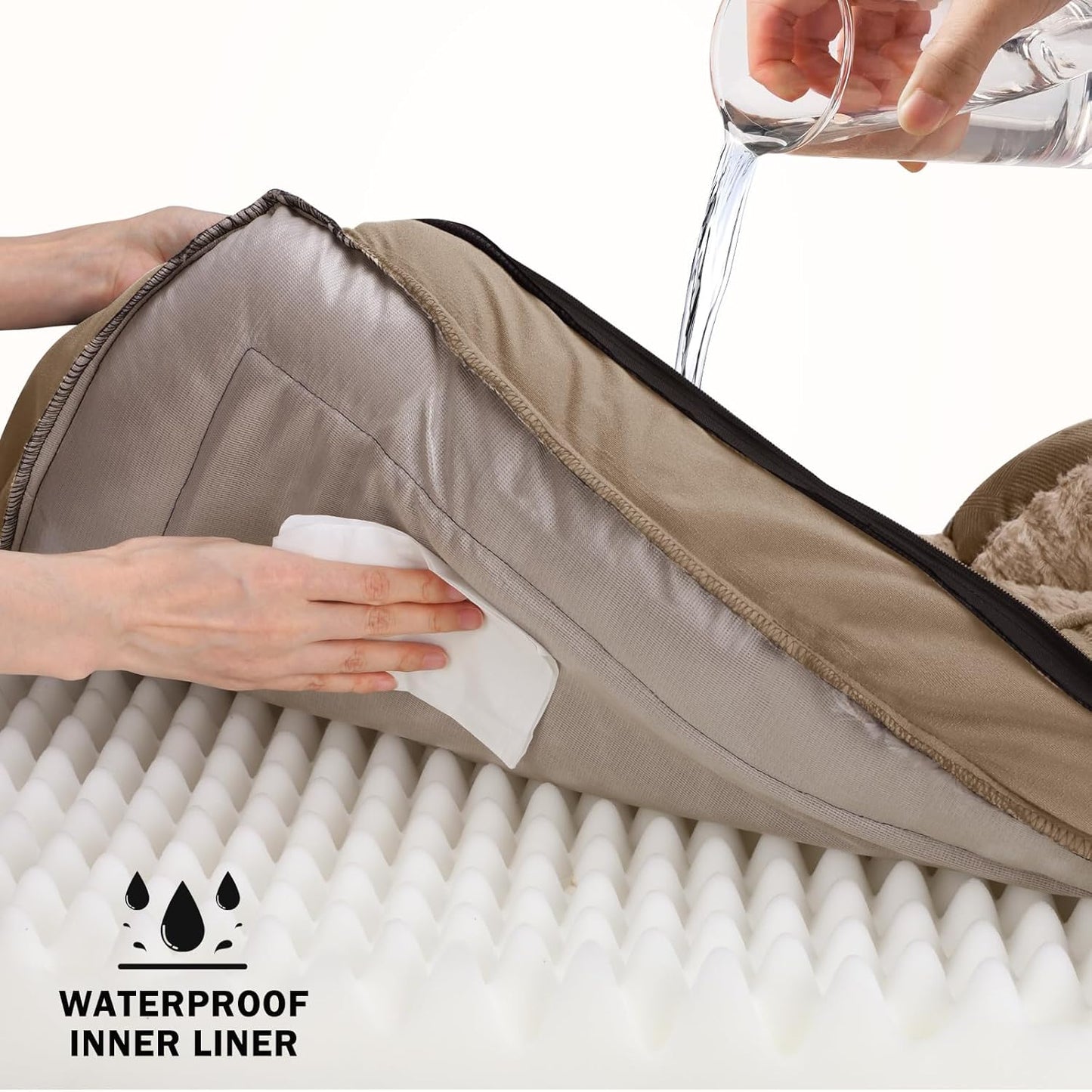 INVENHO Orthopedic Extra Large Dog Bed, XXL Waterproof Dog Sofa, Egg-Crate Foam Couch with Washable Removable Cover, Waterproof Lining and Nonskid Bottom