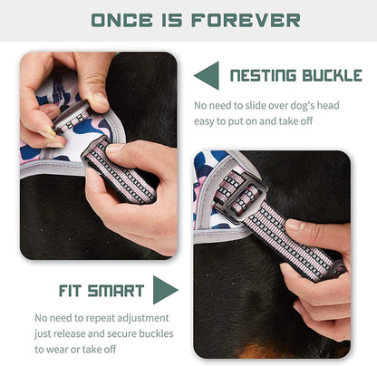 BUMBIN Tactical Dog Harness for Small Dogs, No Pull, Pink Camo XS