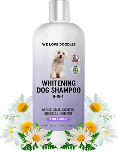 Whitening Dog Shampoo | Made in USA | Brightening Dogs Fur | White & Bright Hair | Removes Stains & Discoloration [We Love Doodles]