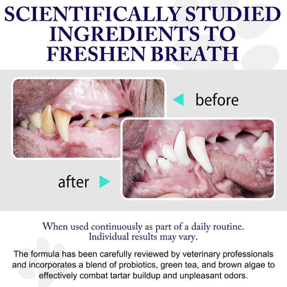 Dog Teeth Cleaning Powder - Dog Dental Powder - Targets Tartar & Reduces Plaque & Bad Breath - Teeth Cleaning Made Easy Eliminate - Formulated for Small, Medium, Large Dogs (2PCS)